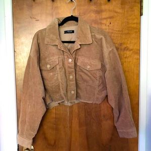 12th Tribe Tan Corduroy Crop Jacket